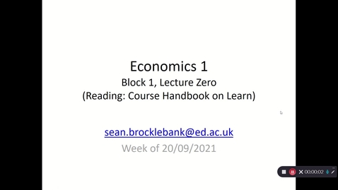 Thumbnail for entry Econ 1 - Block 1 - L0 - Course overview