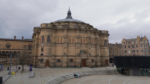 Thumbnail for Drone McEwan Bristo Sq tracking backwards