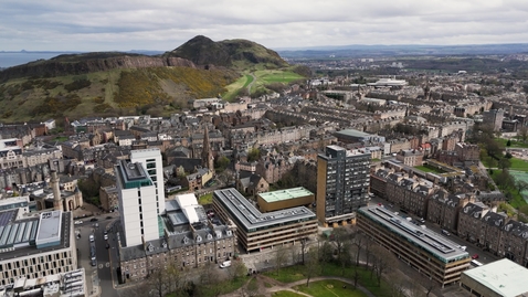 Thumbnail for Drone Arthur's Seat from George Sq lateral tracking