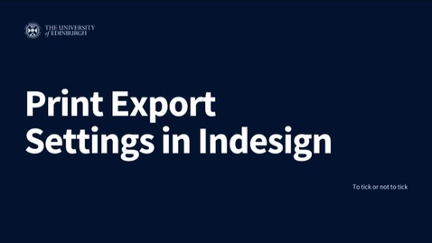 Thumbnail for Print Export Settings