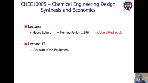 Thumbnail for entry Lecture 17 - Revision of HX Equipment