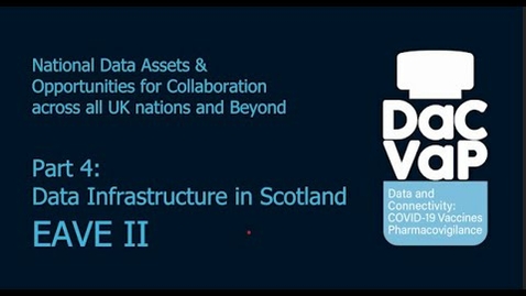 Thumbnail for entry DaC-VaP-2: Webinar: Part 4: Data Infrastructure in Scotland - EAVE II
