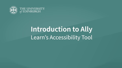 Thumbnail for entry Introduction to Ally: Learn's Accessibility Tool