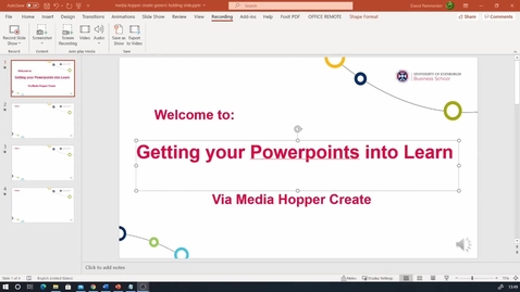 Thumbnail for Powerpoint to Learn workflow - via Media Hopper Create for Captioning