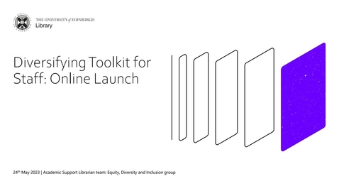 Thumbnail for entry Diversifying Toolkit for Staff Online launch event