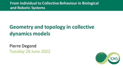 Thumbnail for Geometry and topology in collective dynamics models. - Pierre Degond