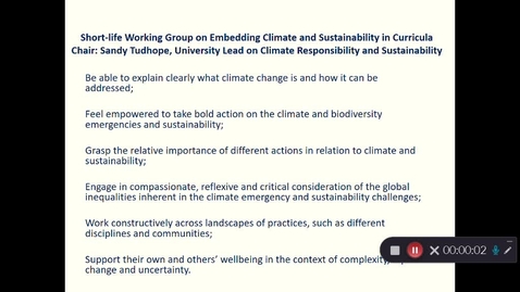 Thumbnail for entry Edinburgh Graduate Vision: Short Life Working Group on Climate and Sustainability in Curricula
