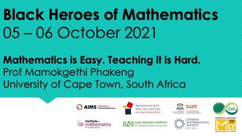 Thumbnail for BHoM 2021:  Mamokgethi Phakeng (University of Cape Town, South Africa)