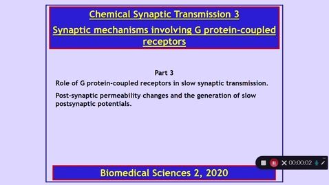 Thumbnail for BMS2: Chemical Synaptic Transmission 3 Part 3 Dr Phil Larkman