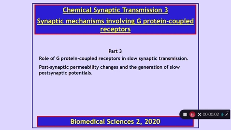 Thumbnail for entry BMS2: Chemical Synaptic Transmission 3 Part 3 Dr Phil Larkman