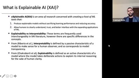 Thumbnail for entry XAI Lecture Recording - Preface to XAI (Part 2)