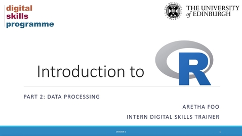 Thumbnail for Introduction to R (part 2): Data Processing