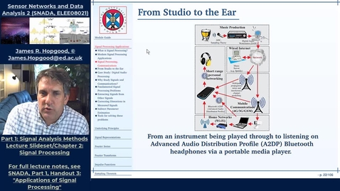 Thumbnail for entry Optional Topic 7: Applications of Signal Processing and Communications (SNADA, Chapter 2)