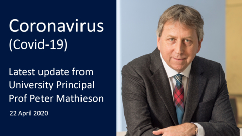 Thumbnail for Coronavirus (Covid-19) update from the Principal - 22 April 2020