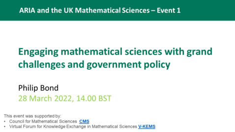 Thumbnail for entry ARIA and UK Mathematical Sciences