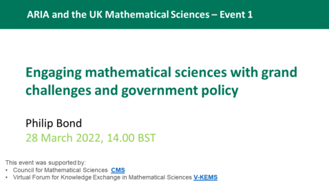 Thumbnail for ARIA and UK Mathematical Sciences