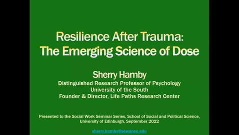 Thumbnail for Resilience After Trauma: The Emerging Science of Dose