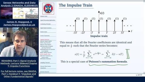 Thumbnail for Topic 40: The Impulse Train and its Fourier Spectrum (SNADA, Chapter 7)