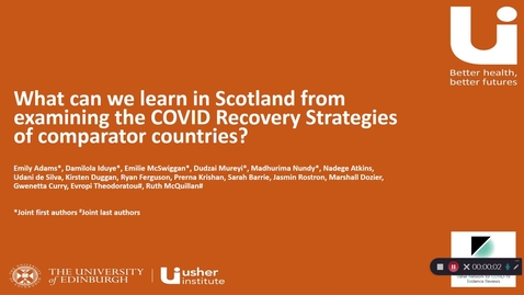 Thumbnail for What can we learn in Scotland from examining the COVID recovery strategies of comparator countries?