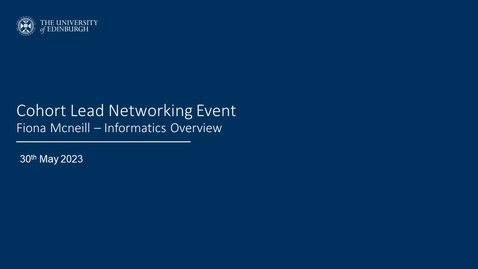 Thumbnail for CSE Cohort Lead Networking Event - 04 Fiona Mcneill (Informatics)