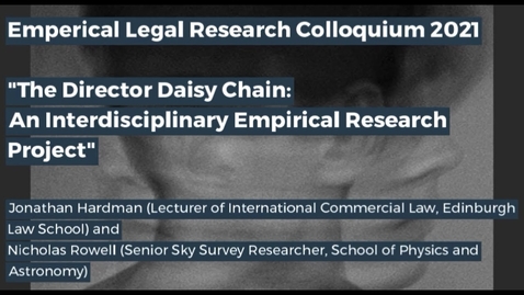 Thumbnail for entry Edinburgh Legal Research Network Colloquium - Part 1