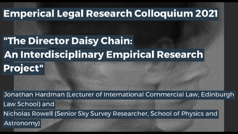 Thumbnail for Edinburgh Legal Research Network Colloquium - Part 1