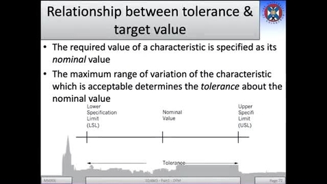 Thumbnail for entry 3b - Relationship between tolerance and target value