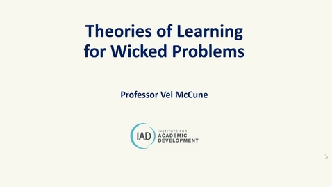Thumbnail for Theories of Learning for Wicked Problems