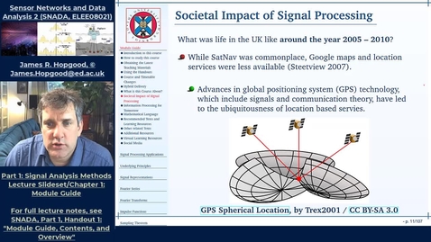 Thumbnail for entry Topic 3: Societal Impact of Signal Processing (SNADA, Chapter 1)