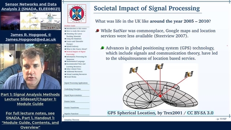 Thumbnail for Topic 3: Societal Impact of Signal Processing (SNADA, Chapter 1)