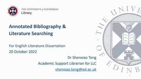 Thumbnail for entry Annotated bibliography and literature searching_2022
