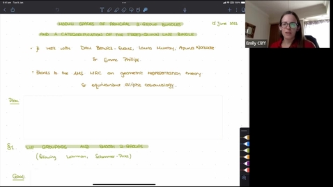 Thumbnail for entry Moduli Spaces of Principal 2-Group Bundles and a Categorification of the Freed-Quinn Line Bundle - Emily Cliff