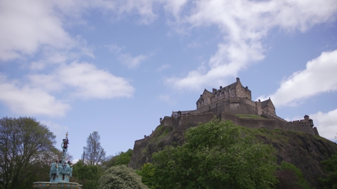 Thumbnail for View of Edinburgh Castle and Ross Fountain tilt down