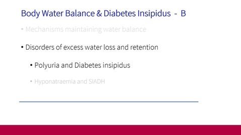 Thumbnail for Body Water Balance &amp; Diabetes Insipidus - B