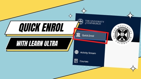 Thumbnail for How to use quick enroll in Learn Ultra