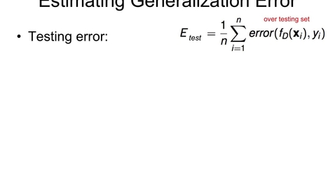 Thumbnail for entry Estimating the Generalization Error