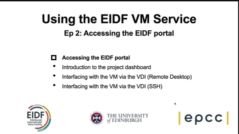 Thumbnail for Using an EIDF VM: Episode 2