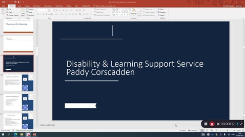 Thumbnail for entry Introducing the Disability &amp; Learning Support Service (Paddy Corscadden)