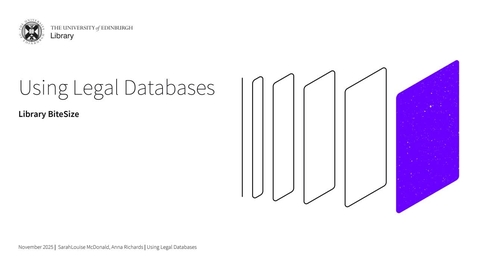 Thumbnail for Library Bitesize - Using Legal Databases
