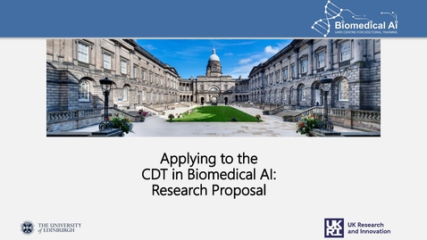 Thumbnail for entry Research proposal advice - CDT in Biomedical AI