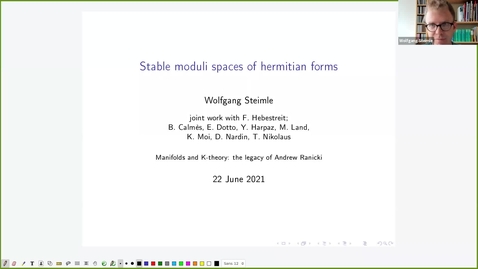 Thumbnail for entry Stable moduli spaces of hermitian forms -  Wolfgang Steimle