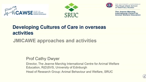 Thumbnail for entry JMICAWE activities in animal welfare education