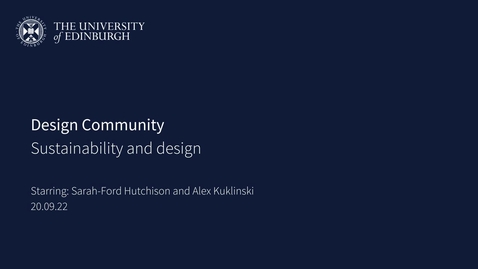 Thumbnail for Sustainability in Design