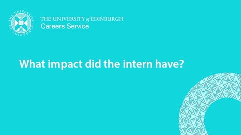 Thumbnail for entry What impact did the intern have