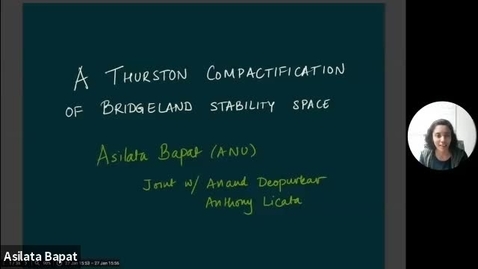 Thumbnail for January 27 2021 Asilata Bapat A Thurston compactification of Bridgeland stability space