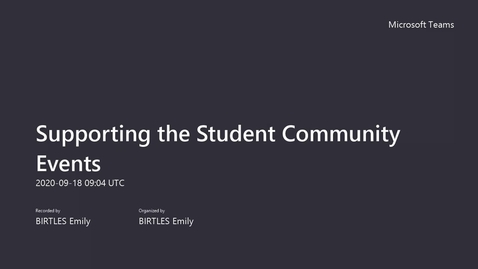 Thumbnail for Supporting the Student Community Events