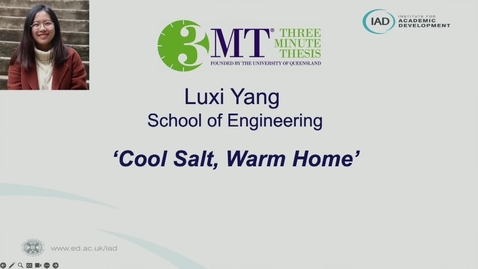 Thumbnail for entry Luxi Yang - Three Minute Thesis Competition Finalists 2023