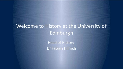 Thumbnail for Welcome Week: Welcome from History