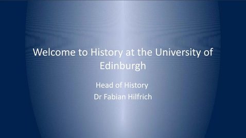 Thumbnail for entry Welcome Week: Welcome from History