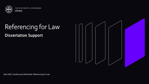 Thumbnail for Referencing for Law - April 2023